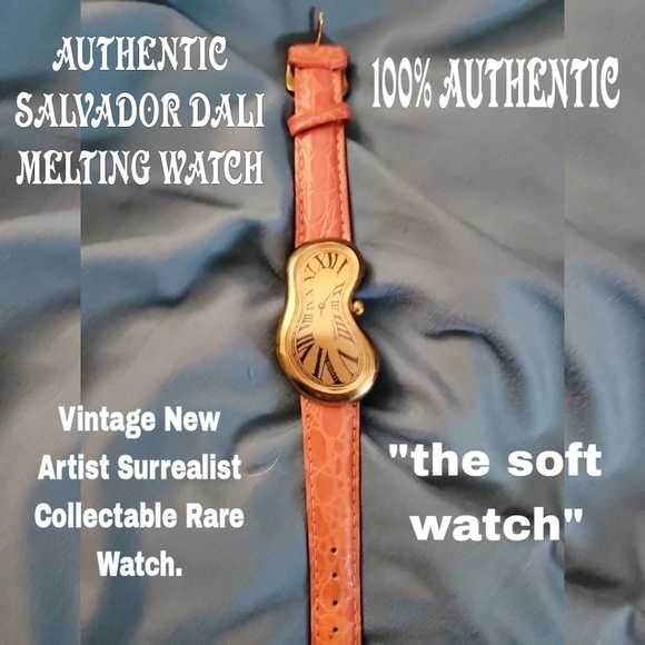 💯% AUTHENTIC SALVADORE DALI MELTING SOFT WATCH VINTAGE NEVER WORN HTF - Picture 2 of 12